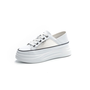 Zapatillas Deportivas Blancas de Malla para Mujer, Primavera Verano 2026, con Suela Gruesa, Aumentan la Estatura, Transpirables, de Cuero, Cómodas y Ligeras - Product Image 1
