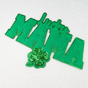 Bargain chenille stpatricks Day Lucky Patch chenille Iron บนแพทช์ปักลาย ST patricks Day Patch Mama - Product Image 1