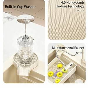 อ่างล้างจานครัวดิจิตอลอเนกประสงค์ สแตนเลส 304 ดีไซน์ทันสมัย รูปทรงน้ำตก - Product Image 4