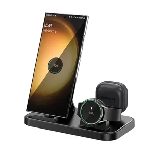 New Arrival Built-in Foldable Stand 3 In 1 Charging Station For Samsung Watch Earbuds Mobile Phone