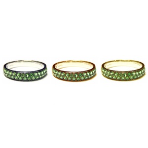 KOK Livraison Directe Conception Personnalisée Bonne Qualité 18k Or Blanc Rhodium Noir Vert Émeraude Bague de Mariage pour Femme - Product Image 4