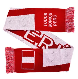 Prezzo competitivo Design classico Football Club Soft Touch acrilico Double Sided perù Soccer Knit sciarpa altre sciarpe