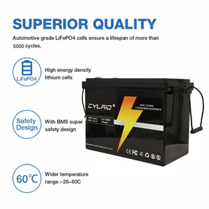 Cylaid ก้อนแบตเตอรี่ LiFePo4แบบชาร์จไฟได้, แบตเตอรี่ลิเธียมไอออน12V 300AH 100Ah 200Ah 400Ah กันน้ำให้ความร้อน - Product Image 3