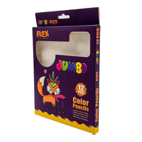 Boîte d'emballage de stylo en papier kraft personnalisé, boîte cadeau de crayons de couleur pour enfants avec fenêtre