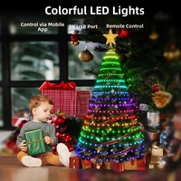 Guirlandes lumineuses LED pour sapin de Noël, boules décoratives, fil transparent, lumières festives brillantes, décorations pour fêtes de Noël, décorations pour la maison, lumières de festival
