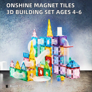 100 pièces de blocs magnétiques en plastique, jeu de construction pour enfants, cubes magnétiques pour garçons et filles, idée cadeau de Noël et d'anniversaire - Product Image 6