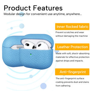 Étui de protection pour écouteurs en cuir de qualité supérieure, personnalisé, entièrement enveloppant, pour Samsung Buds 3/3Pro pour <span class=keywords><strong>Airpods</strong></span> <span class=keywords><strong>Pro</strong></span> 3/<span class=keywords><strong>Pro</strong></span> 2, housse pour écouteurs - Product Image 2