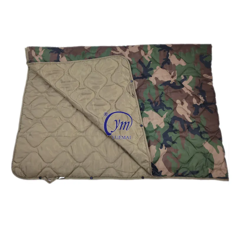 Yuemai di buona qualità resistente all'acqua Outdoor Camping Poncho Liner Camouflage Tactical Woobie coperta