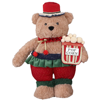 Décoration de Noël Zaves en polyester de 13 pouces, adorable ours en peluche avec chapeau et costume de clown de cirque pour garçons