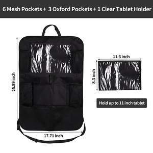 Organizador de asiento trasero personalizado de fábrica, protectores de asiento trasero impermeables, alfombrillas para patadas, bolsa de almacenamiento para coche, soporte para tableta <span class=keywords><strong>iPad</strong></span> 4-7 - Product Image 3