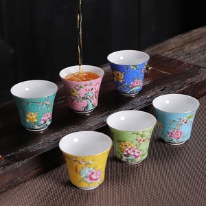 ชุดถ้วยชาเซรามิก6ชิ้นพร้อมกล่องของขวัญชุดชาจากกระดูกจีน - Product Image 2