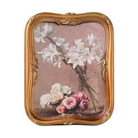 Cadre photo vintage en résine fait main, style baroque orné brun foncé antique, pour affiches et photos, décoration murale ou de table