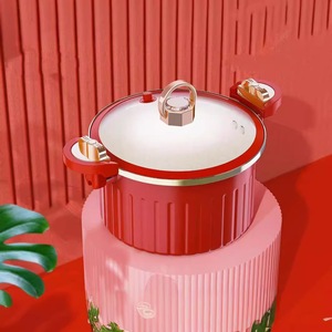Nouvelle marmite à soupe multifonctionnelle antiadhésive au design moderne, <span class=keywords><strong>en</strong></span> émail rouge romain, avec cadeau universel pour toutes les casseroles - Product Image 3