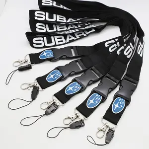 Hot Selling Custom Polyester Fabric Keychain Lanyards With Breakaway Buckle
