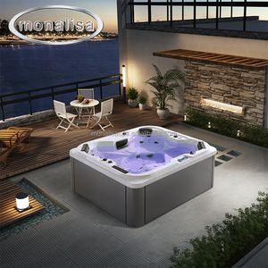 <span class=keywords><strong>Spa</strong></span> portable pour <span class=keywords><strong>4</strong></span> personnes avec chauffage, filtre et installation rapide, idéal pour la terrasse et le jardin, éclairage d'ambiance LED et certification CE/ETL. - Product Image 3