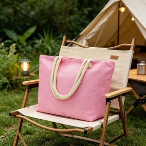 Custom Canvas <b>Beach</b> <b>Bag</b> <b>Large</b> Capacity Tote Shopping Handbag for Travel Summer Poolside Wholesale - Product Image 2
