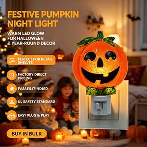 Lámpara Decorativa de Pared con Forma de Calabaza de Halloween, Giratoria 360°, con Certificación UL, para Interiores - Product Image 2