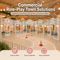 Casa de juegos modular para juegos de rol, diseño de floristería, con fachada de arco alto, calidad verificada, apto para zona de centro comercial y cafetería