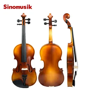 Sinomusik卸売価格すべての固体サテン赤茶色スプレーバイオリンケースと弓楽器