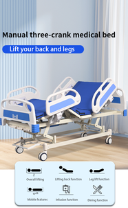 Tempat Tidur Rumah Sakit Manual Tiga Fungsi Harga Terjangkau, Tempat Tidur Medis Multifungsi, Tempat Tidur Perawatan Rumah untuk Tempat Tidur Perawatan Rumah Sakit - Product Image 3
