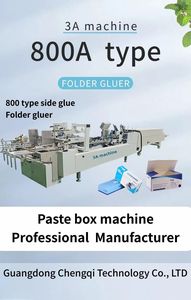 3A-800A Automatic <b>Folder</b> Gluer with Water Soluble Cold Glue for Straight Line <b>Box</b> Wood Packaging - Product Image 2