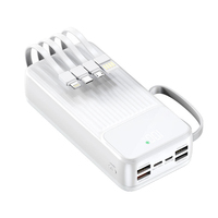 Nouvelle batterie externe compacte ultra-fine à thème dessin animé avec câble intégré, Li-Polymère 5000 mAh, charge rapide 22,5 W, en ABS, entrée Type-C