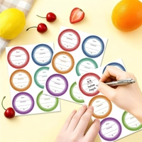 Étiquettes autocollantes personnalisées pour bocaux de cuisine, rondes, colorées, imperméables, autocollantes, avec date, pour les bouchons de bouteilles