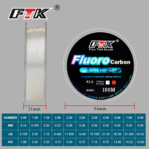 Línea de Pesca de Fluorocarbono <span class=keywords><strong>FTK</strong></span> al por Mayor, 0.30mm de Diámetro, Nailon, 100 Metros, Súper Suave, Resistente al Desgaste, Fuerte, Línea Principal de Largo Alcance - Product Image 2