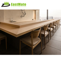 Ensemble de restaurant de luxe en bois massif Mobilier de stand circulaire traditionnel moderne avec tables et chaises pour le dîner