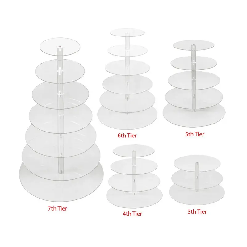 4層透明カップケーキスタンド透明アクリルカップケーキスタンド低MOQ