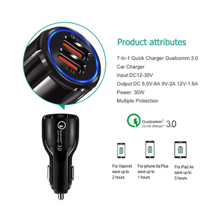 Cargador Usb Dual para coche, adaptador de carga rápida, 6A, 35W, <span class=keywords><strong>qc3</strong></span>.0, Mini Usb, para iPhone - Product Image 4