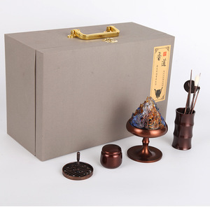 Tongpu Craftsman Pure <b>Copper</b> Glass Incense Ceremony Tool Beginner Set Glass Boshan Incense Burner Incense <b>Powder</b> Incense Burner - Product Image 1