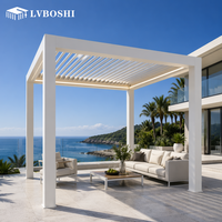 Pergola motorisée sur mesure en aluminium 6063-T5 avec éclairage LED intégré pour villa moderne, balcon et terrasse
