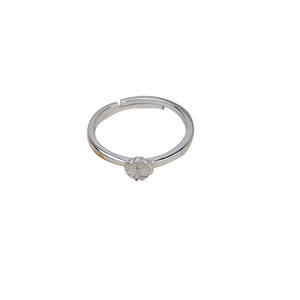 Anillo de Plata S925 para Mujer, Ajustable, Diseño Abierto Simple, Romántico, con Incrustaciones, para DIY, Accesorios para Perlas, Soporte Vacío 47 - Product Image 5