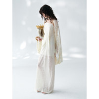 Robe asymétrique en tricot jacquard sans col, texture pelisse, style vintage, respirante, en laine Avanehood40, pour femme