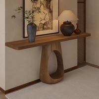 Table console de luxe en bois massif Wabi-Sabi, table d'appoint néo-chinoise, table d'appoint artistique pour la décoration du salon et de la chambre