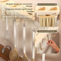 Organisateur de cuisine en métal multifonctionnel pour la maison, support de rangement mural sans perçage pour baguettes et couteaux, design moderne