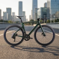 Vélo de route entièrement en fibre de carbone 700C Aero Racing, 24 vitesses, freins à disque hydrauliques, roues en carbone, OEM disponible