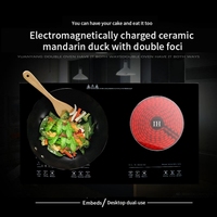 Cuisinière à induction à double brûleur intégrée portable de qualité supérieure avec Hotpot Function-2200W contrôle tactile (utilisation à la maison/hôtel/restaurant)