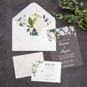Tarjetas de Boda de Lujo Personalizadas <span class=keywords><strong>YUBI</strong></span>, Invitaciones Elegantes de Acrílico de 5x7 Pulgadas, Nuevos Estilos Personalizables para Decoración de Bodas - Product Image 5