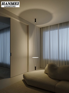 Lampe suspendue moderne italienne à LED de taille moyenne, luminaire suspendu pour l'intérieur, décoration de luxe pour la maison, lampe suspendue à double plaque en fer HM-MY-054 - Product Image 5