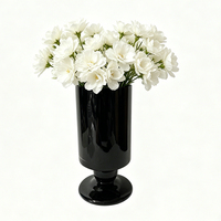 Vase cylindrique en verre écologique noir sur piédestal, centre de table floral moderne pour Pâques, Noël, table de salle à manger, mariage, décoration intérieure