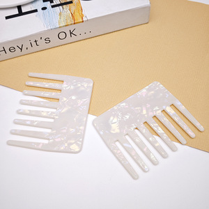 European American <strong>Acetic</strong> <strong>Acid</strong> Board Hair Combs Fashion Exquisite Anti-static Marble Pattern Wide Teeth Comb Hair Acetate - Product Image 4