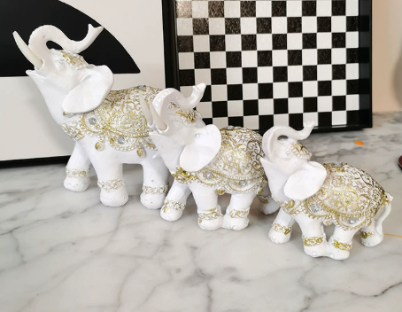 Indian Elephant Resin Statue Sculpture Handicraft