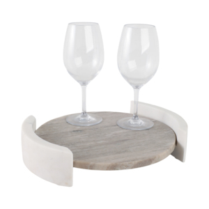 Vassoio rotondo in marmo decorativo per la casa, per gioielli, caffè, centrotavola - Product Image 2