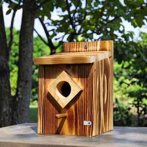 Maison <span class=keywords><strong>d</strong></span>'oiseau bleu en bois nichoir en bois abri pour oiseaux de jardin sanctuaire <span class=keywords><strong>d</strong></span>'oiseaux en bois idéal pour les hirondelles et les pinsons - Product Image 6