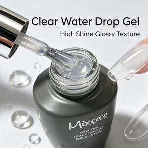 Mixcoco 15ml Top Coat Goutte d'Eau Cristalline UV LED Gel à Ongles Auto-Formant Effet Goutte de Rosée 3D Brillant Soak Off pour Salon de Manucure - Product Image 1