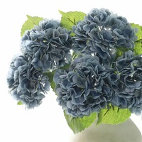 Buket Bunga Hydrangea Buatan Besar 154 Kelopak Hijau Biru Real Touch EVA untuk Dekorasi Pernikahan, Rumah, Meja, Wisuda