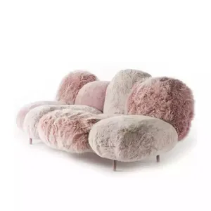 Chine canapé sectionnel de haute qualité forme mignonne tissu en peluche multicolore canapés de salon confortables et doux