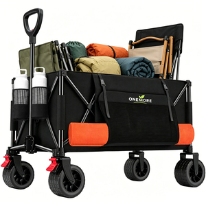 Carrito Plegable Resistente ONEMORE, Capacidad de 260L, Vagón Utilitario Todoterreno para Exteriores, Camping, Jardín y Playa - Product Image 1